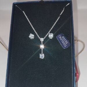 Elegant Silver Necklace and Earring Set